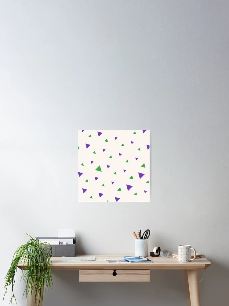 Thumbnail 2 of 3, Poster, Triangle Pattern In Violet Green Color designed and sold by risingrocket.