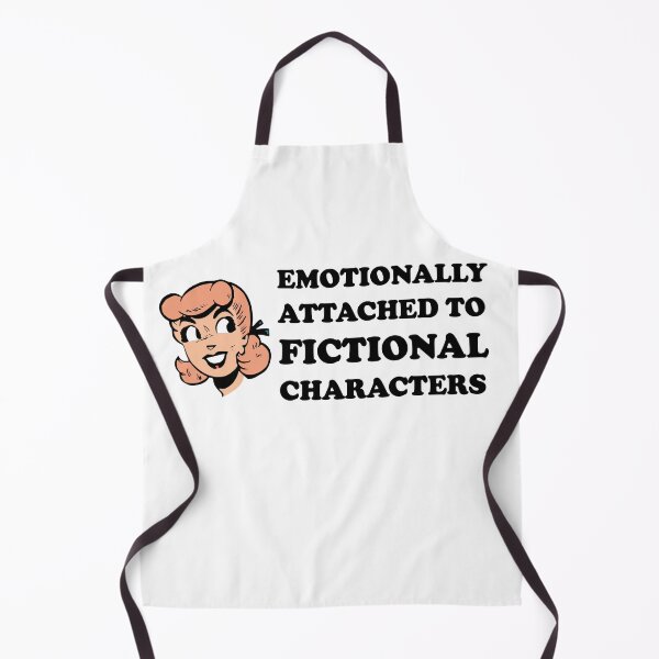 Item preview, emotionally attached to fictional characters | Funny Reading Quote with Goofy Rounded Font and Cartoon Woman designed and sold by SomeDesignThing.