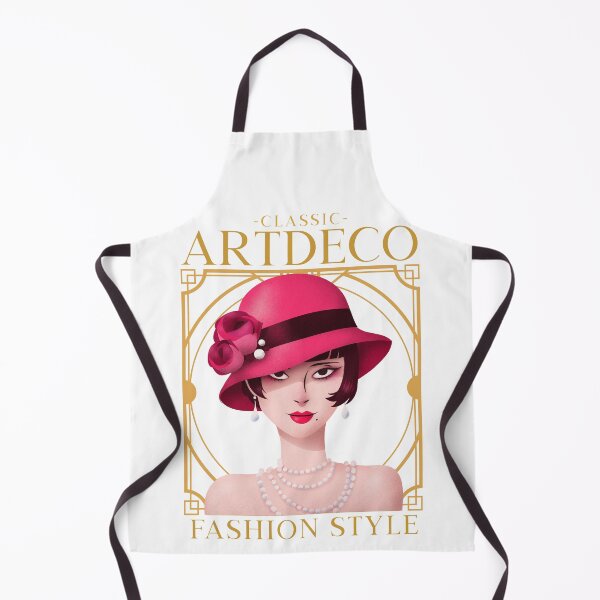 Item preview, Art Deco Flower Pink Hat Lady designed and sold by LargeShop.