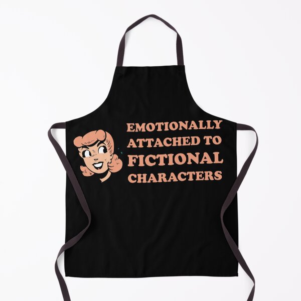 Item preview, emotionally attached to fictional characters | Funny Reading Quote with Goofy Rounded Font and Cartoon Woman designed and sold by SomeDesignThing.