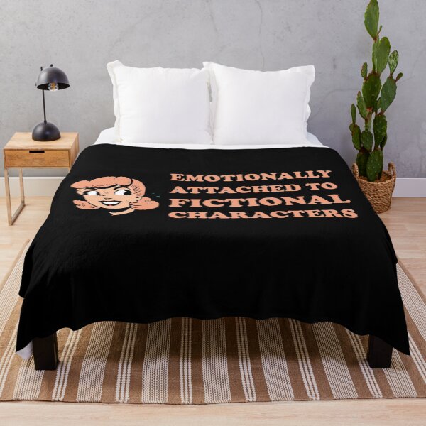 Item preview, emotionally attached to fictional characters | Funny Reading Quote with Goofy Rounded Font and Cartoon Woman designed and sold by SomeDesignThing.