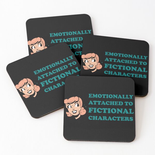 Item preview, emotionally attached to fictional characters | Funny Reading Quote with Goofy Rounded Font and Cartoon Woman designed and sold by SomeDesignThing.