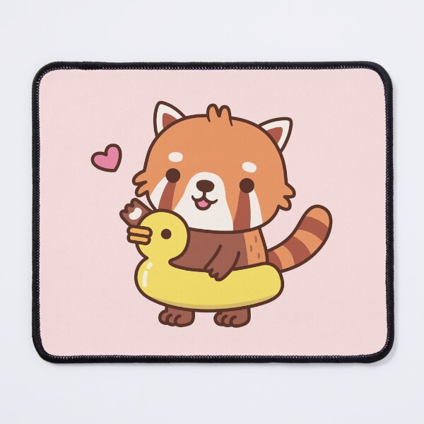 Item preview, Cute Red Panda With Yellow Duck Pool Float Summer designed and sold by rustydoodle.
