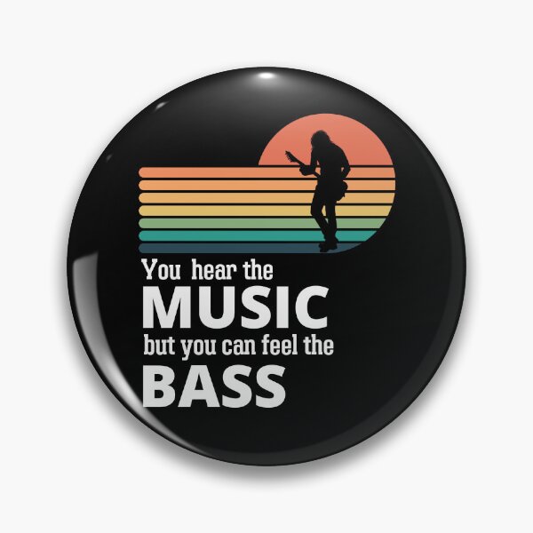Item preview, You Hear The Music But You Feel The Bass Retro Bass Player On Vintage Sunset designed and sold by Funwithmusic.