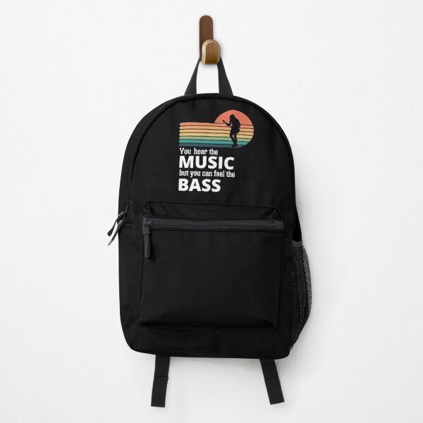 Item preview, You Hear The Music But You Feel The Bass Retro Bass Player On Vintage Sunset designed and sold by Funwithmusic.