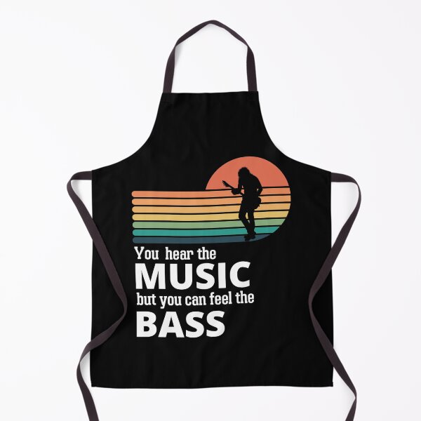Item preview, You Hear The Music But You Feel The Bass Retro Bass Player On Vintage Sunset designed and sold by Funwithmusic.