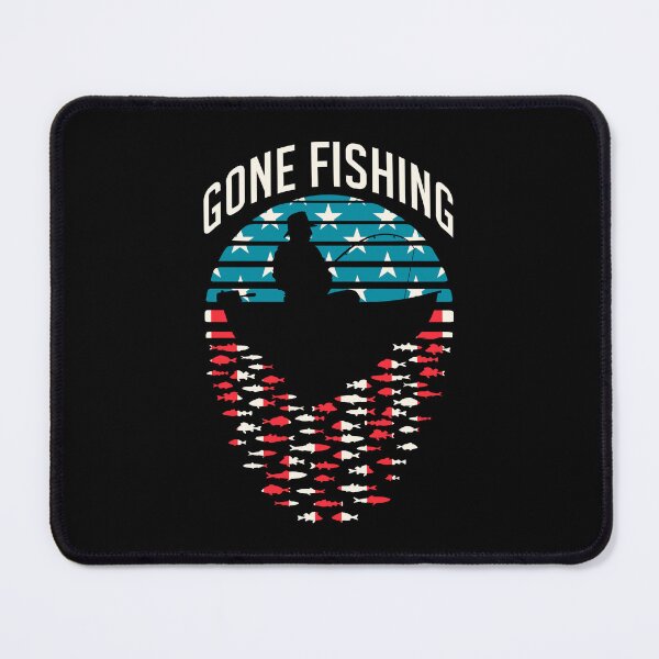 Item preview, Gone Fishing Retro Sunset Funny Fisherman Dad USA Flag designed and sold by GrandeDuc.
