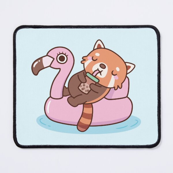 Item preview, Cute Red Panda With Flamingo Pool Float Summer designed and sold by rustydoodle.