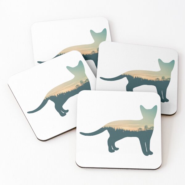 Item preview, Colorful Forest Trees Under Calm Sky Cat | Cute Cat designed and sold by BopleDesigns.
