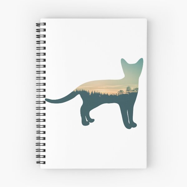 Item preview, Colorful Forest Trees Under Calm Sky Cat | Cute Cat designed and sold by BopleDesigns.