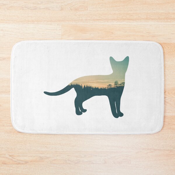 Item preview, Colorful Forest Trees Under Calm Sky Cat | Cute Cat designed and sold by BopleDesigns.
