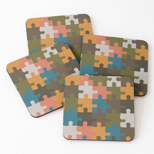 Item preview, Retro Groovy Puzzle Pieces - Deep Autumn Puzzles - Seasonal Palette designed and sold by aaalou.