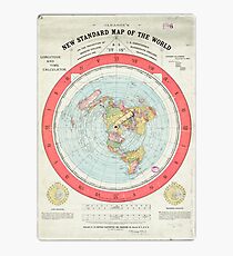 Flat Earth - Gleason's Map Photographic Print
