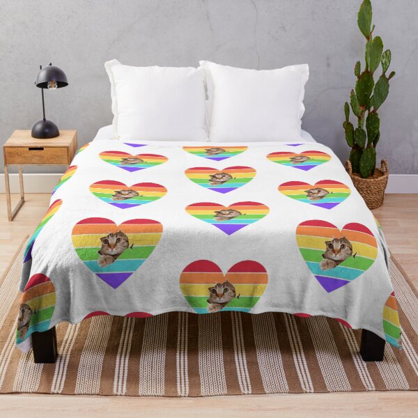 Item preview, cat with rainbow heart designed and sold by Soft Strength Studio.