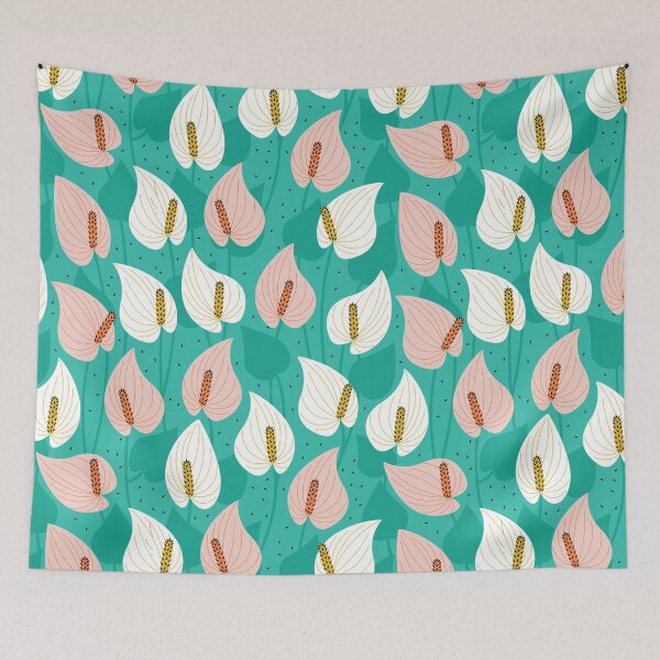 Item preview, Anthurium White and Orange designed and sold by Insvy Design Studio.