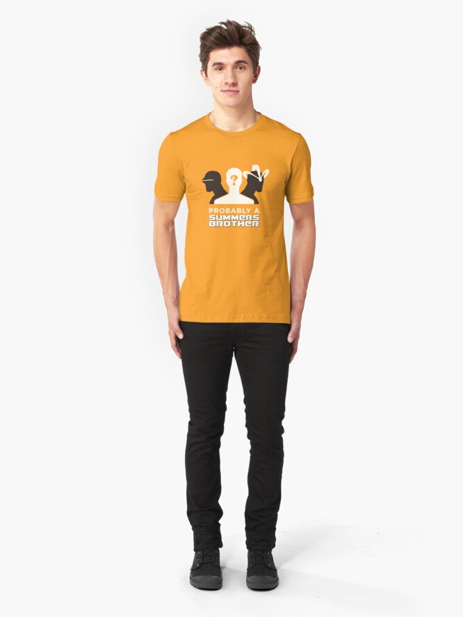 Alternate view of Probably a Summers Brother (Dark Background) Slim Fit T-Shirt