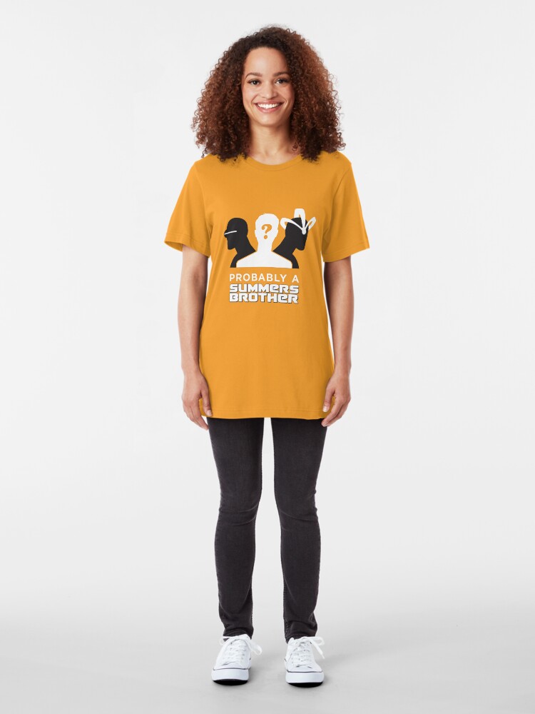 Alternate view of Probably a Summers Brother (Dark Background) Slim Fit T-Shirt