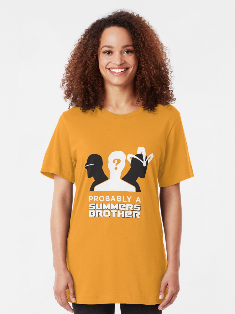 Alternate view of Probably a Summers Brother (Dark Background) Slim Fit T-Shirt