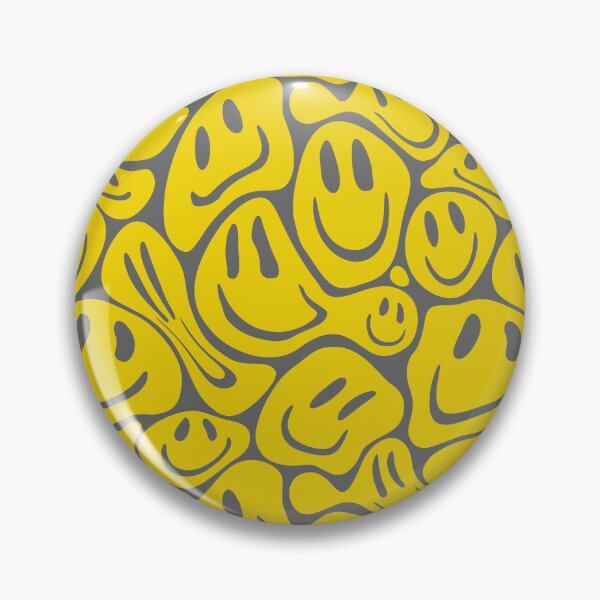 Item preview, Acid Melting Smiles | Liquid Smiley Faces| Preppy Marigold Yellow and Gray Color | Pet Collars Summer Style  designed and sold by PEARROT.