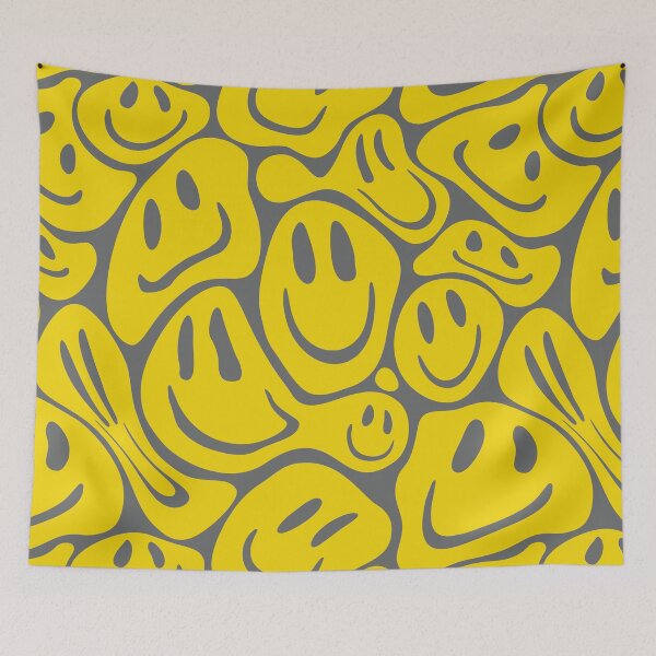 Item preview, Acid Melting Smiles | Liquid Smiley Faces| Preppy Marigold Yellow and Gray Color | Pet Collars Summer Style  designed and sold by PEARROT.