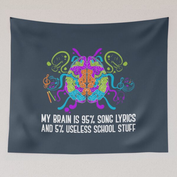 Item preview, My Brain Is 95 Song Lyrics 20 School Stuff designed and sold by TanHoiBNe.