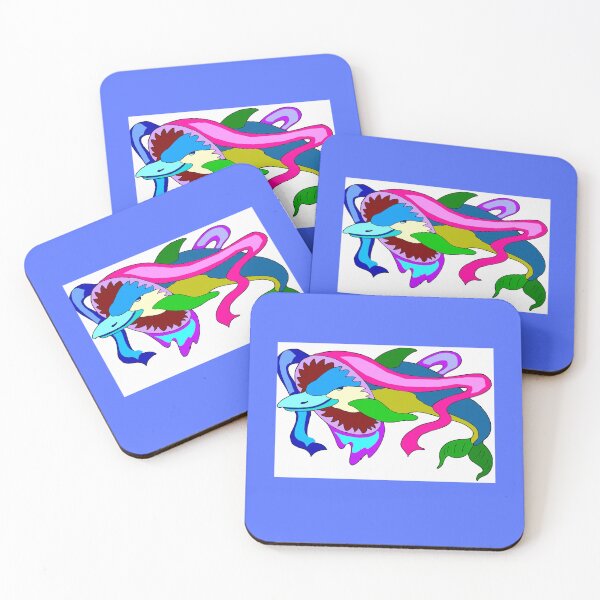 Item preview, Fantasy Blue Dolphin With Colored Ribbons designed and sold by MagicByDesign.