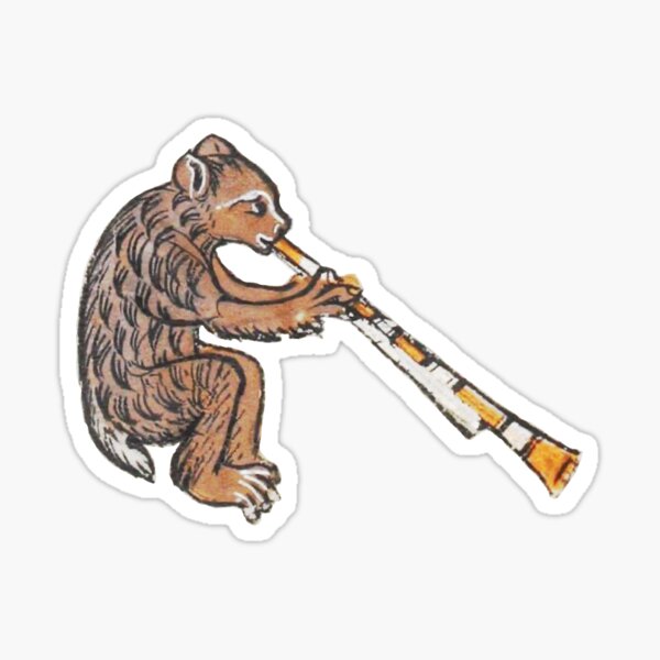 Vista previa del artículo con la obra «Medieval #22 - El oso musical», diseñado y vendido por libraryworm.