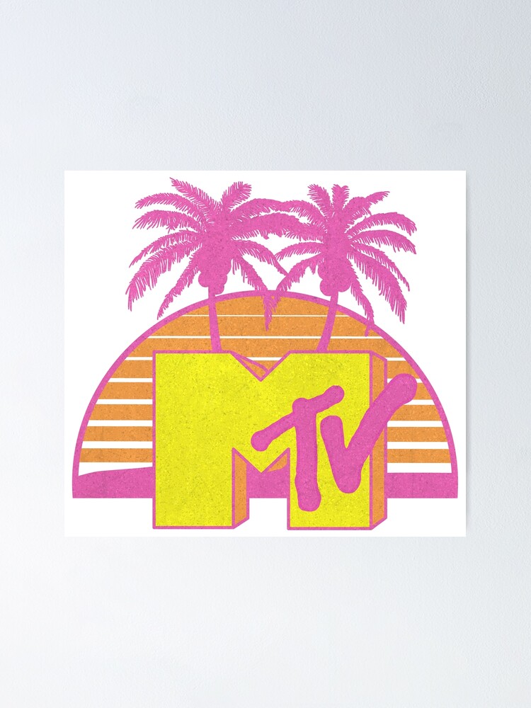 "Colorful MTV Music Television Classic 80s Logo "80s Era Beach Theme