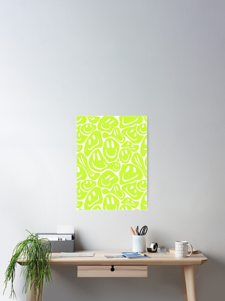 Acid Melting Smiles, Liquid Smiley Faces, Preppy Acid Green Color, Pet  Collars Summer Style  Poster for Sale by PEARROT