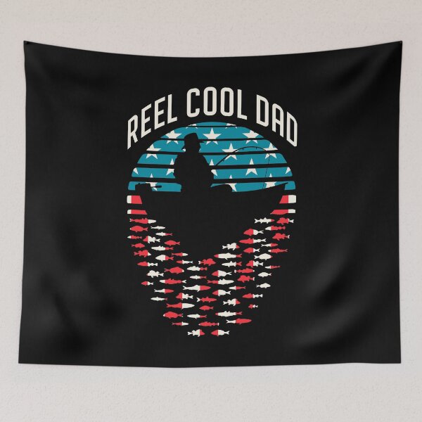 Item preview, Reel Cool Dad Fishing Retro Sunset Funny Fisherman USA Flag designed and sold by GrandeDuc.