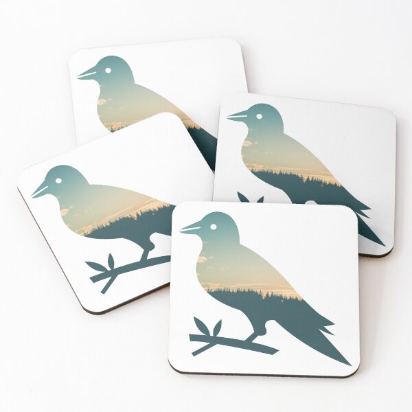 Item preview, Colorful Forest Trees Under Calm Sky Crow | Cute Crow designed and sold by BopleDesigns.