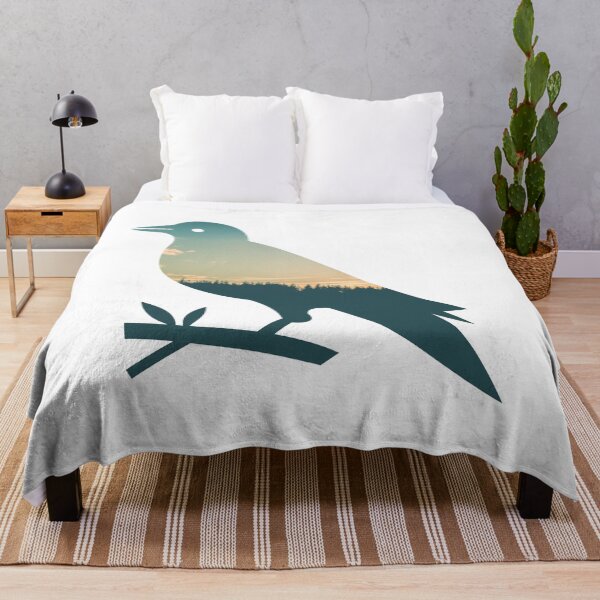 Item preview, Colorful Forest Trees Under Calm Sky Crow | Cute Crow designed and sold by BopleDesigns.