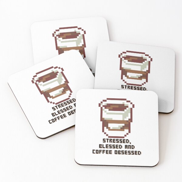 Item preview, Stressed Blessed and Coffee Obsessed designed and sold by BookOfE.