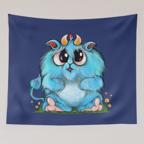 Item preview, Icy Monty, Cute monster with magical powers designed and sold by AnadinArtwork.