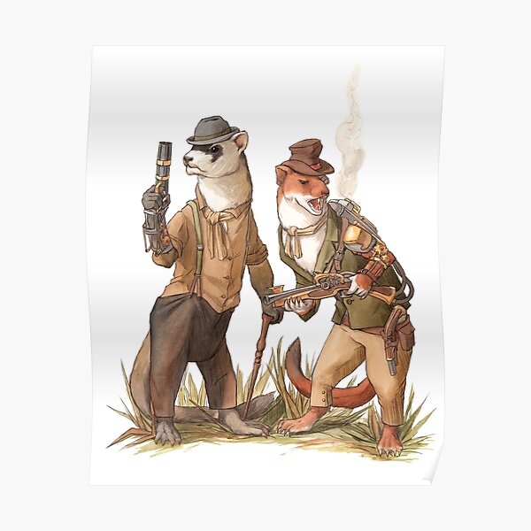 Steampunk Weasels Poster