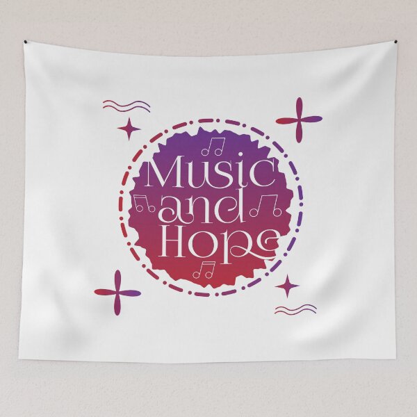 Item preview, Music and Hope - beautiful badge shape musical art designed and sold by feel-free-store.