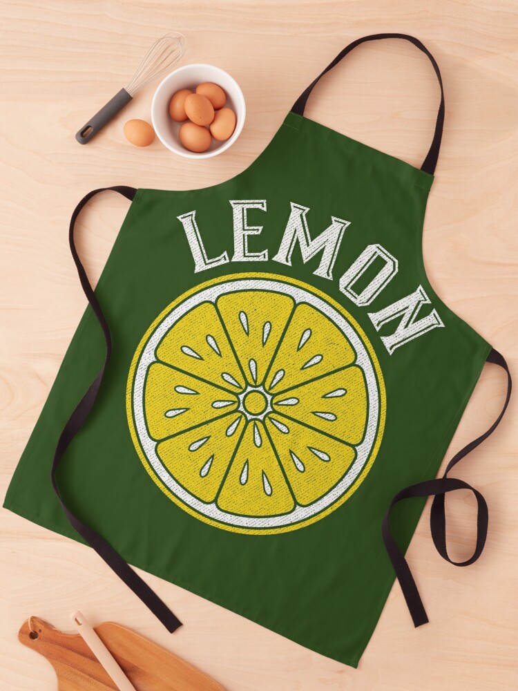Cute Lemon Kitchen Apron for Women , Yellow Retro Cooking Aprons