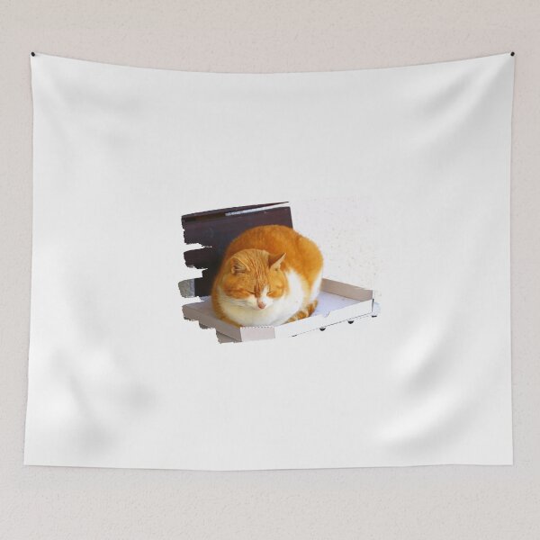 Item preview, cat eating a pizza designed and sold by DoraHappy.