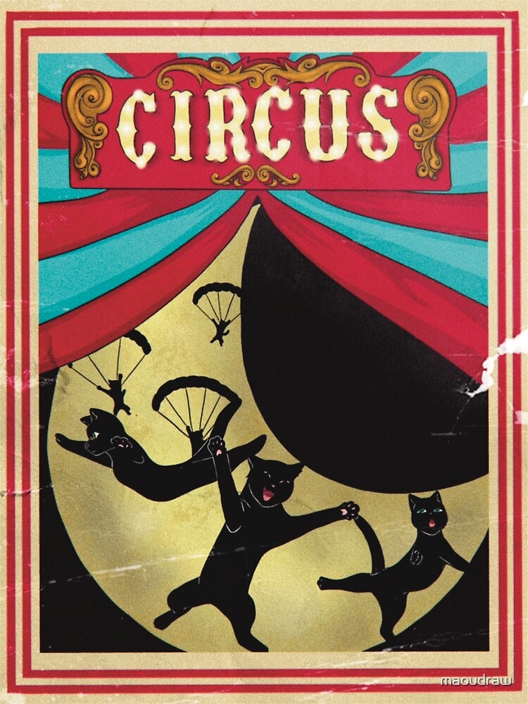 poster cats acrobat vintage circus Poster by maoudraw