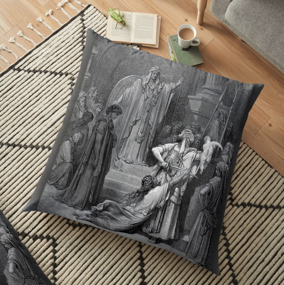 The Judgment of Solomon by Gustave Doré - An Astounding Use Of Wisdom 2 The Judgment of Solomon by Gustave Doré Remastered Xzendor7 Classical Art Old Masters Reproductions Floor Pillow