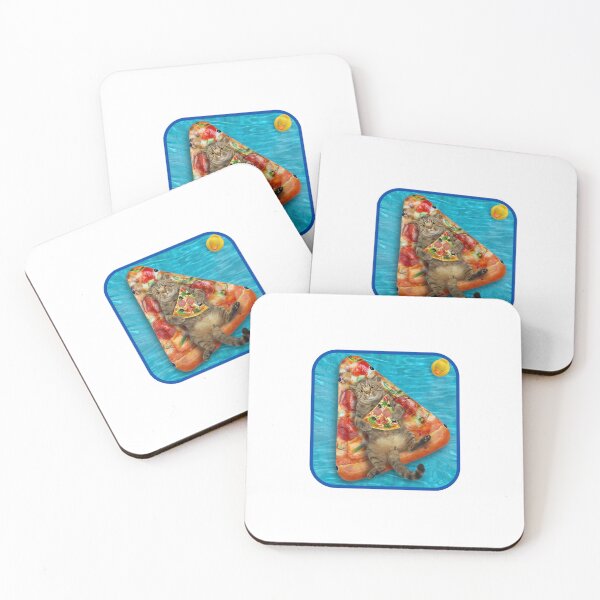 Item preview, cat eating a pizza designed and sold by DoraHappy.