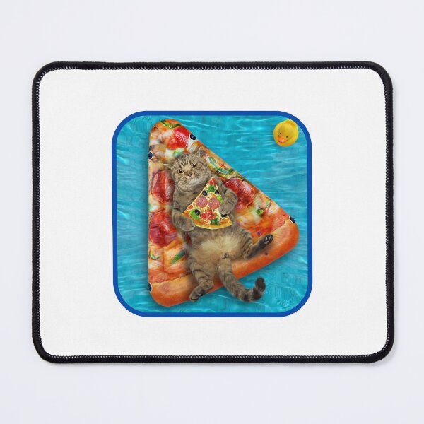 Item preview, cat eating a pizza designed and sold by DoraHappy.