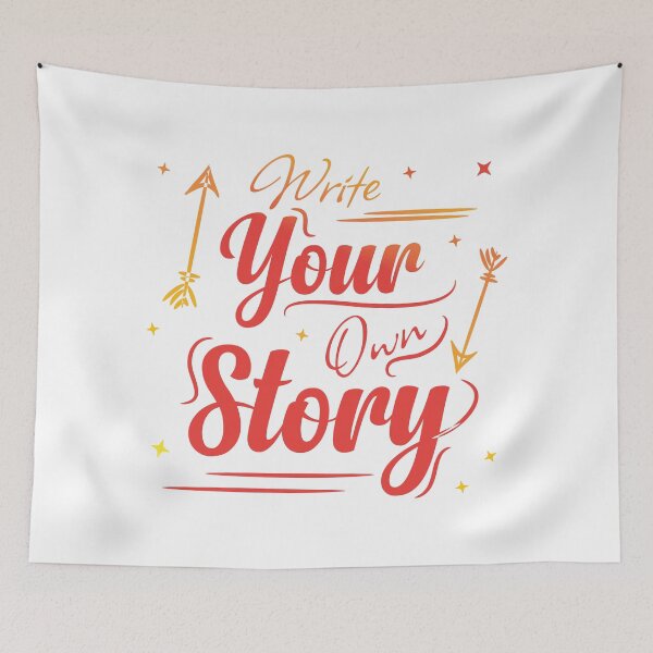 Item preview, Write your own Story, Motivational text art doodle designed and sold by feel-free-store.