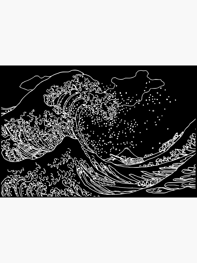 White Color Minimal Hokusai The Great Wave Off Kanagawa Poster For