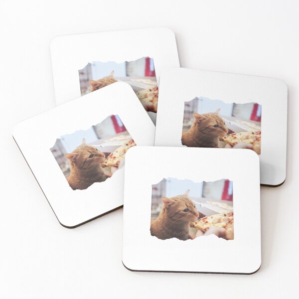 Item preview, cat eating a pizza designed and sold by DoraHappy.