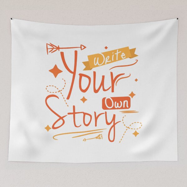 Item preview, Write your own Story, Motivational text art doodle designed and sold by feel-free-store.