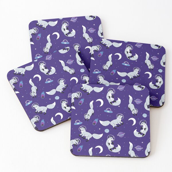 Item preview, pattern with white space foxes designed and sold by burbura.