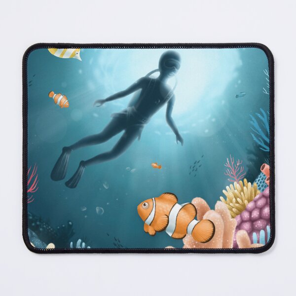 Item preview, Diver at the colar reefs illustration designed and sold by Msmeskenas.
