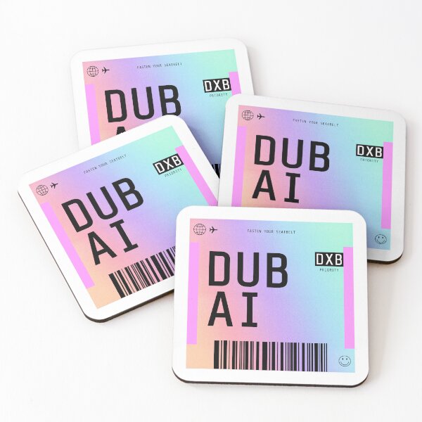 Item preview, Dubai Boarding Pass DXB Rainbow Gradient designed and sold by lukassfr.