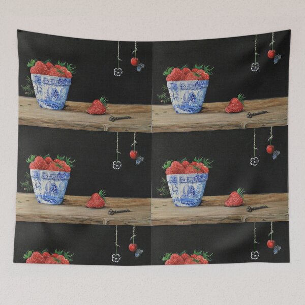 Item preview, Blue & White, Strawberries designed and sold by ClareWildeArt.